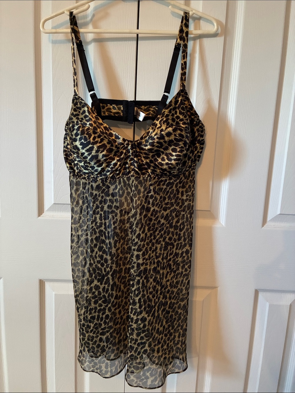 Lane Bryant Leopard-Print Sheer Chemise in Black and Brown